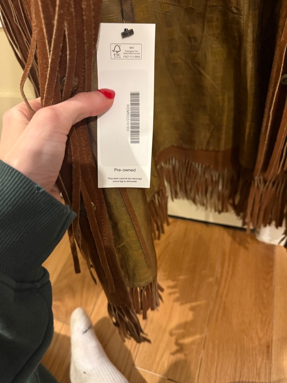 Fringed Suede Jacket - Brown. Vintage. - Picture 2 of 14